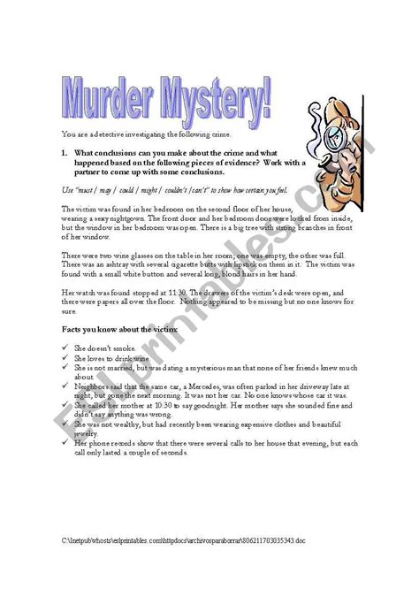 murder mystery packet